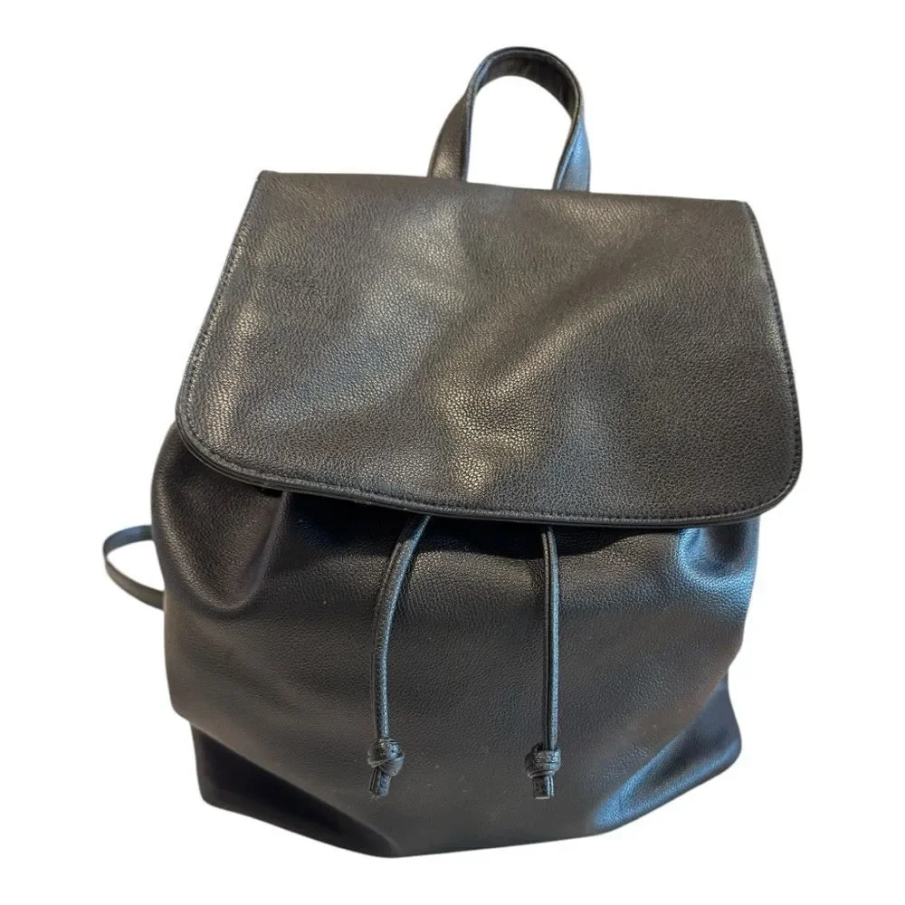 VICTORIA’S SECRET Limited Edition Logo Backpack Purse Bag Black Faux Leather